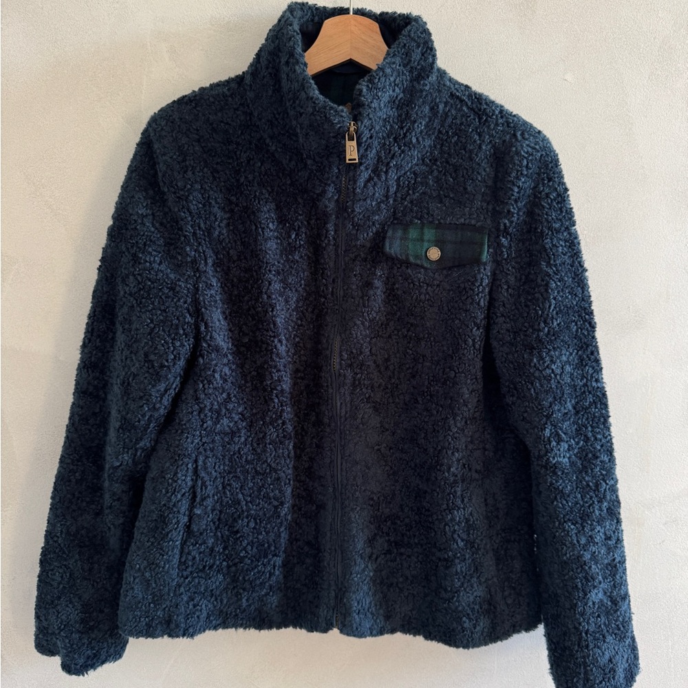 Pendleton Fleece Jacket - Dark Blue with Plaid Detailing